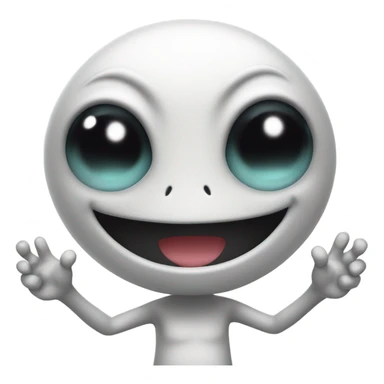 happy cute alien with peace sign on hand sticker