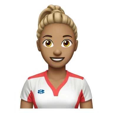 badminton player femle ponytail light skin wavy hair sticker