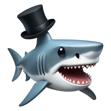 Shark whit top hat  sticker