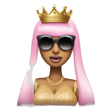 Nicki Minaj wearing sunglasses with crown sticker