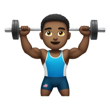 summer olympics boy weightlifting sticker