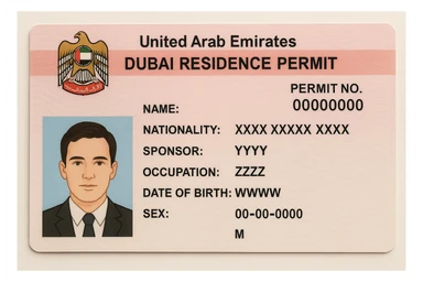 Dubai residence permit sticker