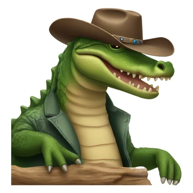 Alligator wearing cowboy hat  sticker