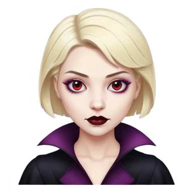 blonde vampire woman with short hair and white skin sticker