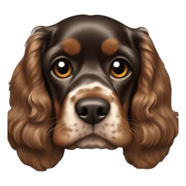 A primarily black sable coloured american cocker spaniel named ubu sticker