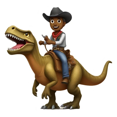Cowboy riding a dinosaur  sticker