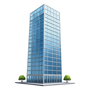 generate realistic detailed office glass building in 3d style sticker