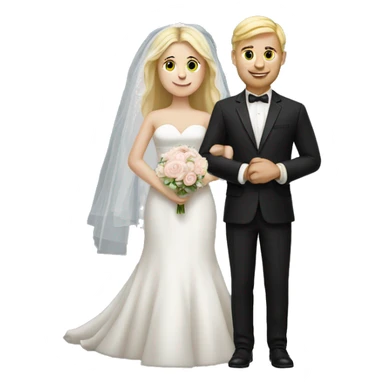 Realistic Wedding couple both with blond hair and both with fair Skin  sticker