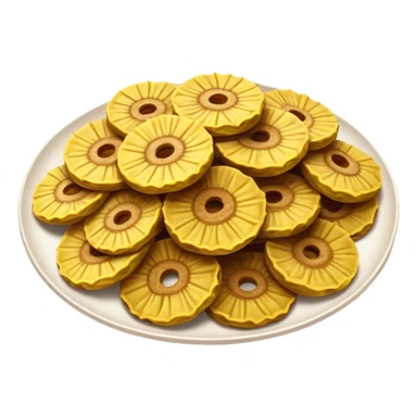 Patacones Cinematic Realistic Patacones Dish Emoji, depicted as crushed, crispy plantain discs, rendered with rich textures and dynamic, natural lighting. sticker