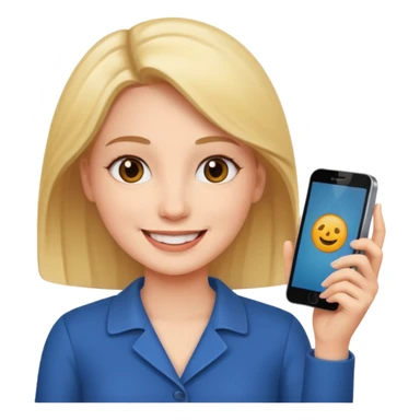 women using phone sticker