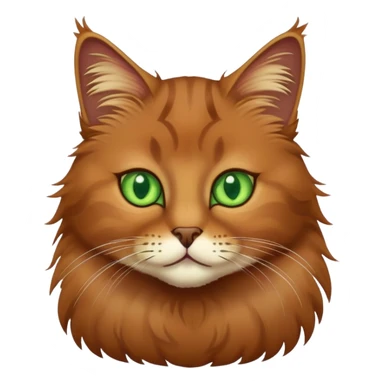 Brown cat green eye sticker