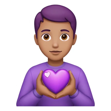 Purple heart in his hands sticker