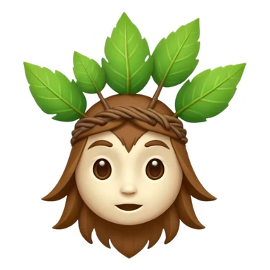 woodland spirit shaking head with leaf cross symbol sticker