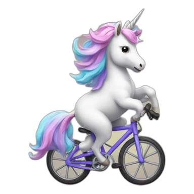 unicorn riding a bike sticker