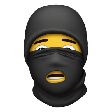Man with ski mask crying  sticker
