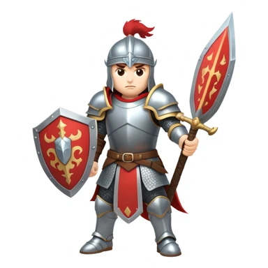 warrior with sword and shield in fantasy battle sticker
