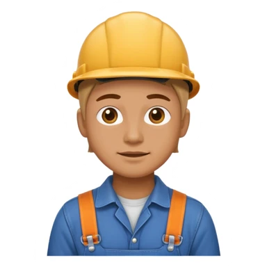 character wearing work overalls  sticker