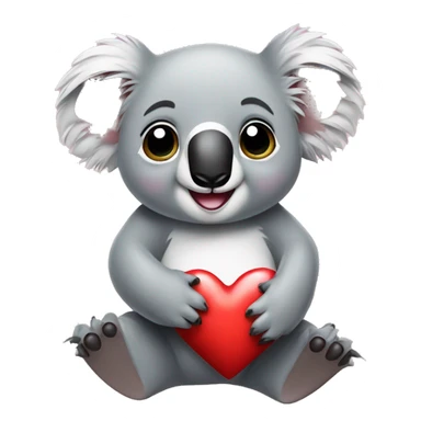 Koala bear with heart sticker