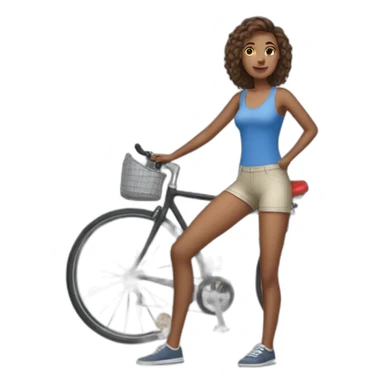 woman wearing shorts on bicycle sticker
