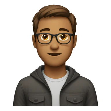 a guy with glasses, brown and short hair sticker