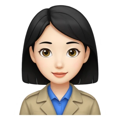 A big eye
Black-haired young Korean female guide sticker