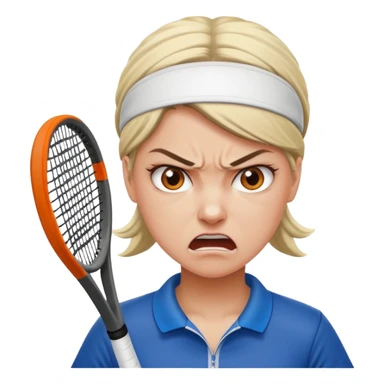 female tennis player angry sticker