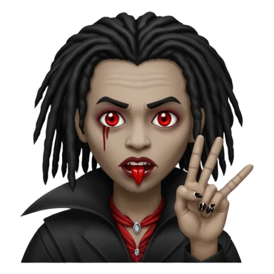 A black vampire with dreads throwing up da middle finger  sticker