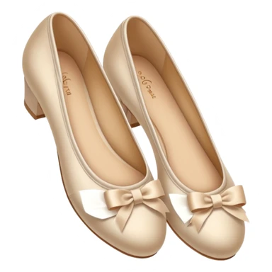 Beige realistic silk bow ballerina shoes sticker