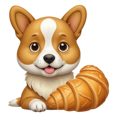 Dog with a crosiant  sticker