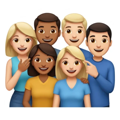 6 people, 4 men and 2 women sticker