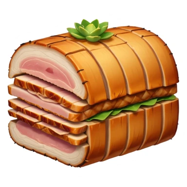 Round boneless pork belly lechon sticker