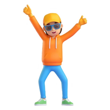 simple figure dabbing, cheerful sticker