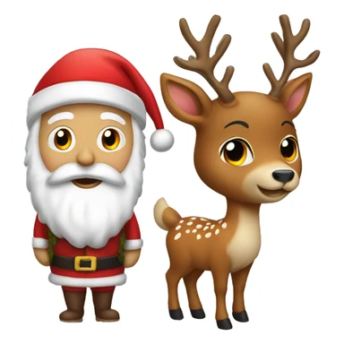 santa claus a deer sticker