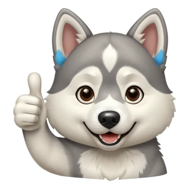 A husky dog doing a thumbs up sticker