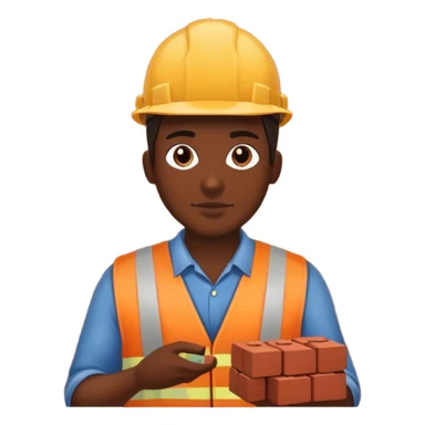 mason worker brick sticker