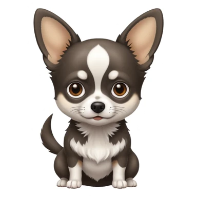 Light black chihuahua white and grey sticker