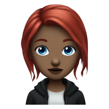 Goth girl with red hair and blue eyes sticker