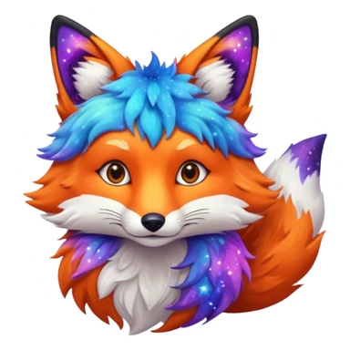 a galaxy print fox sticker