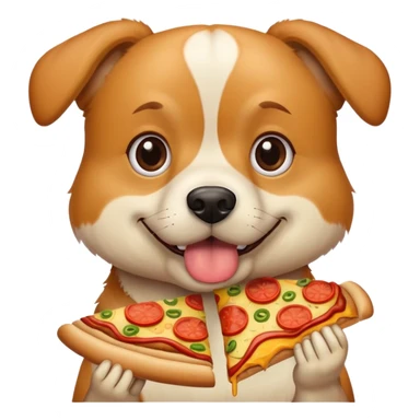 Dog eating pizza and eating in-n-out sticker