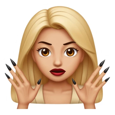 Baddie emoji with nails sticker