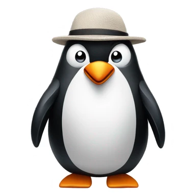Angry penguin with a knife wearing a hat  sticker