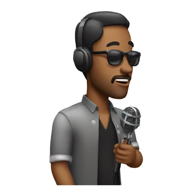 man singer with microphone sticker