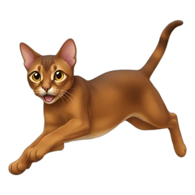 Abyssinian cat jumping sticker