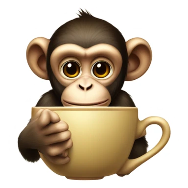 Monkey sipping tea sticker