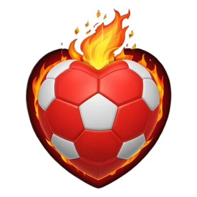 fire heart soccer  sticker