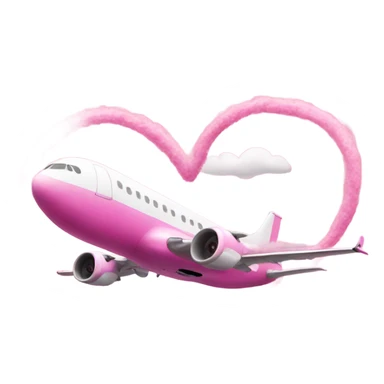 Pink plane drawing heart trail in sky sticker