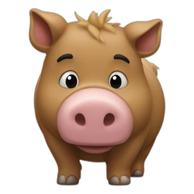 Kirikou sur un cochon sticker