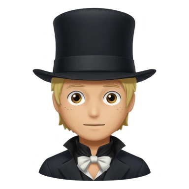 Sabo l'empereur des flammes avec un chapeau haut-de-forme noir  de one piece sticker