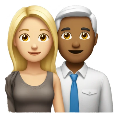 un homme brun et une femme blonde se font un câlin  sticker