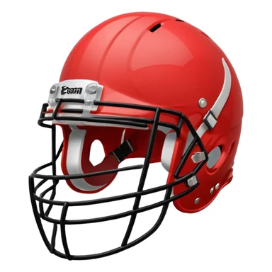 College football player helmet in light red color sticker